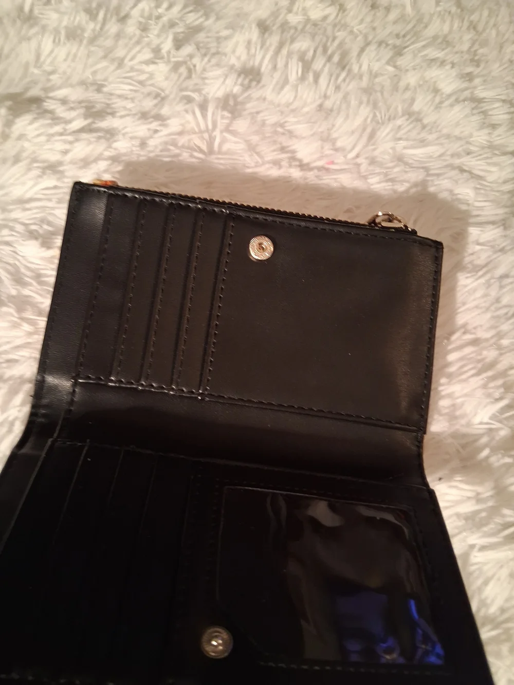 Sunflower Print Black Wallet - Women Bags